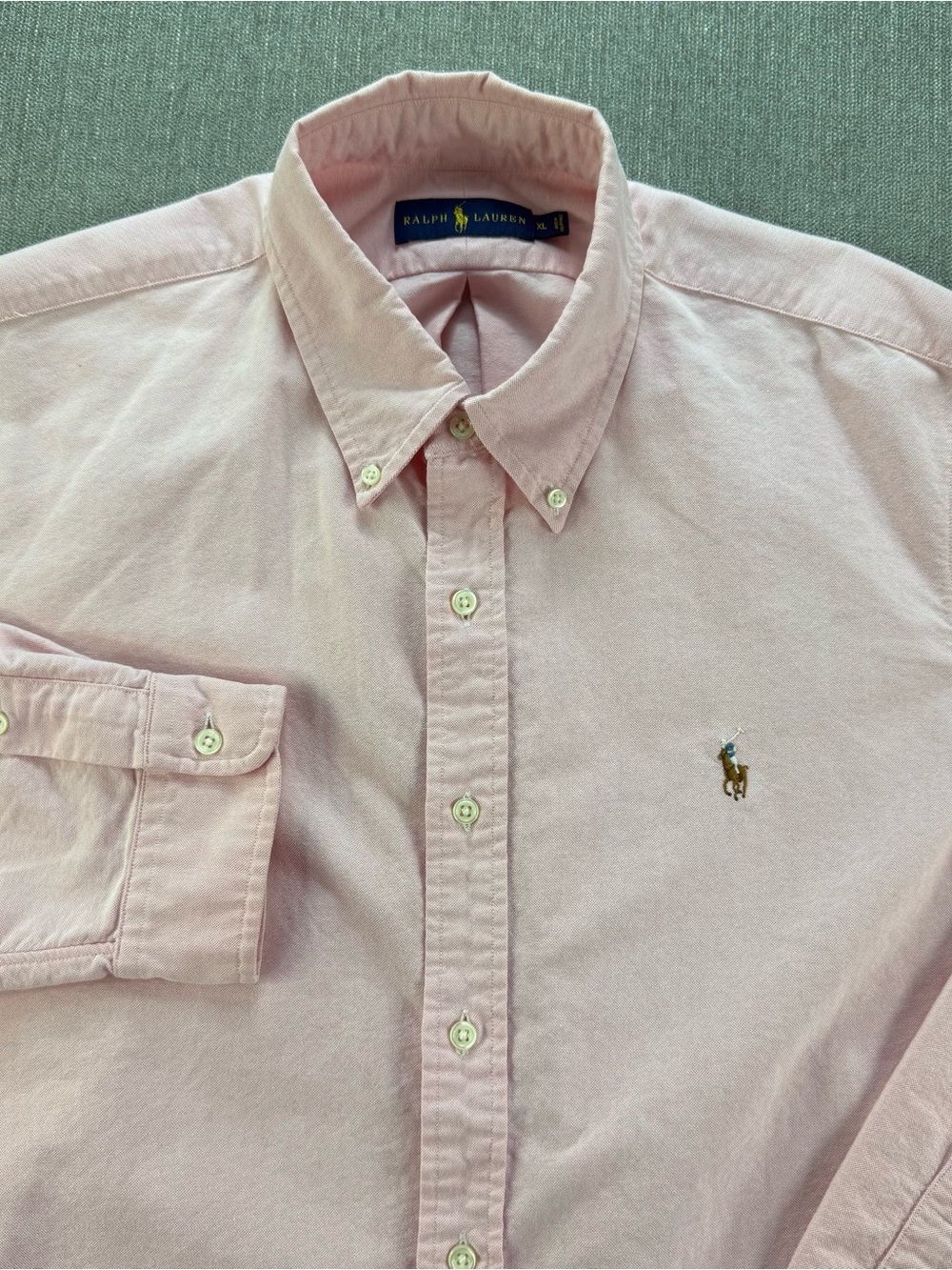 Ralph Lauren Light Pink Button-Down Oxford Shirt with Pony Logo